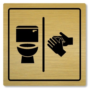 WC, umývárna, 100x100mm, zlatá, Arizona